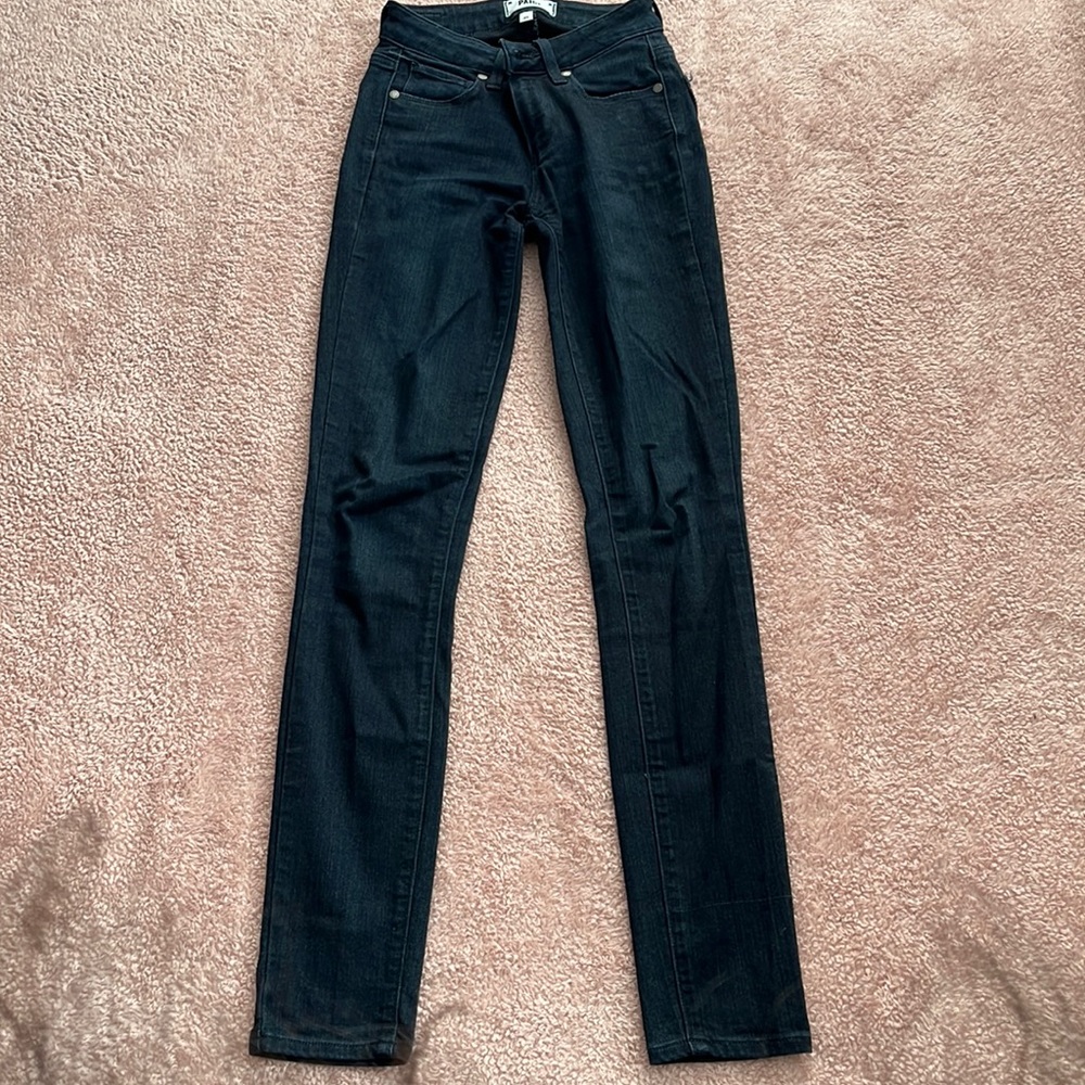 paige dark wash skinny denim